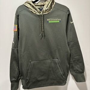 NFL Olive Seahawks Men's Salute to Service Hoody